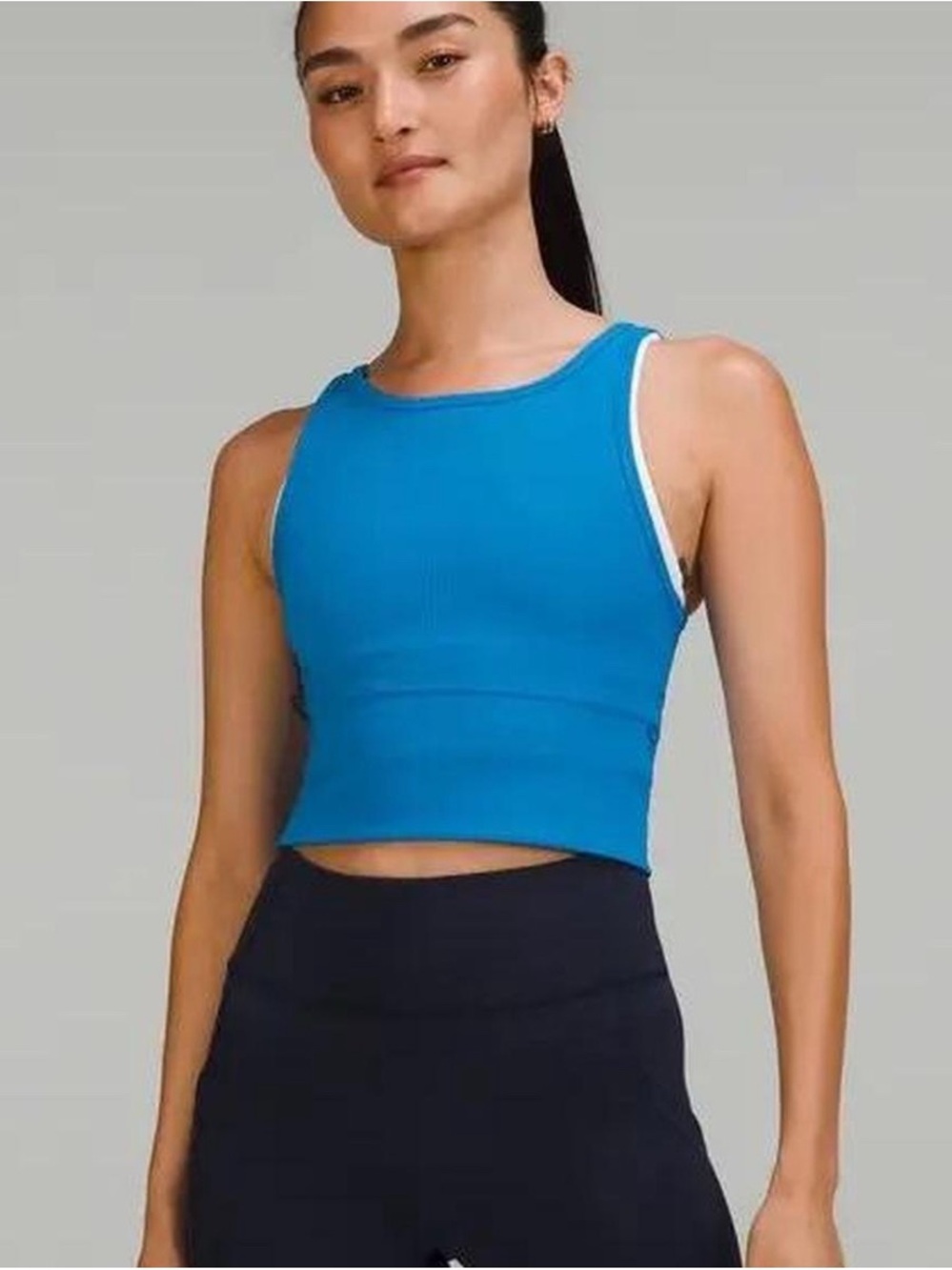 Lululemon Power Pivot Ribbed Tank Top Poolside Blue